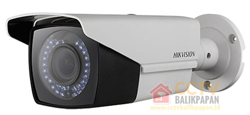 Outdoor 2MP Hikvision CCTV camera with night vision and weatherproof design.