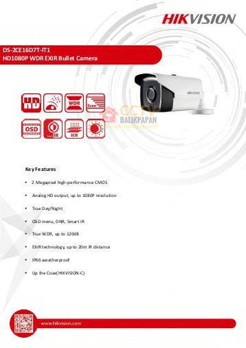 High-resolution outdoor 2MP Hikvision CCTV camera for security.