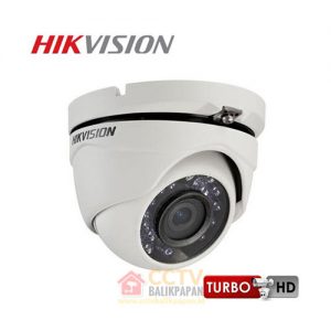 Hikvision outdoor security camera with night vision and HD quality.