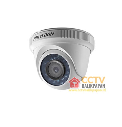 High-quality Hikvision outdoor security camera with infrared night vision.