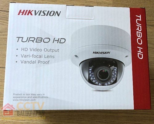 Hikvision outdoor 2MP security camera with IR night vision and HD video output.