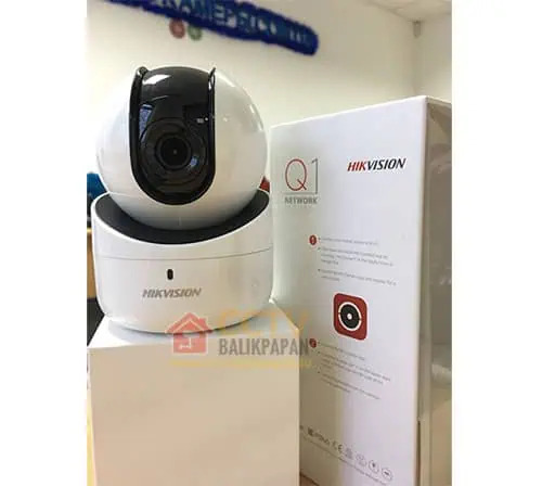 Hikvision IP Camera 1MP DS-2CV2Q01FD-IW for security monitoring in Balikpapan.
