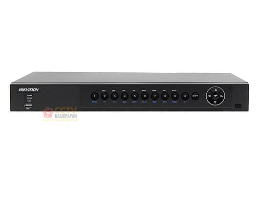 Hikvision DVR 7216HUHI-F2S for 16-channel CCTV recording.