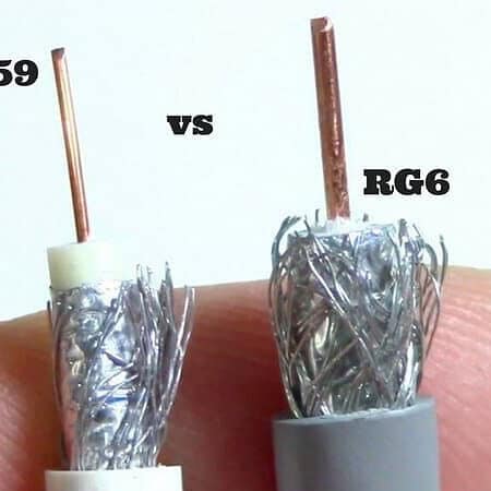 Comparison of RG59 and RG6 coaxial cables for CCTV wiring.