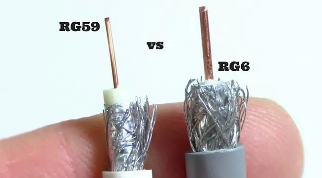 Cable Coaxial RG59 vs RG6 for CCTV installations Comparison of RG59 and RG6 coaxial cables for CCTV wiring.