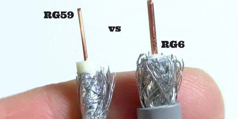 Comparison of RG59 and RG6 coaxial cables for CCTV wiring.