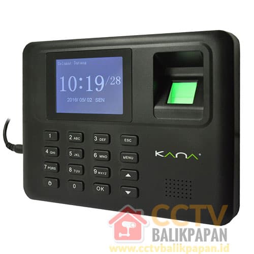 Access control device with keypad and fingerprint scanner for security.