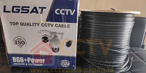 CCTV cable RG6 with power, 300 meters, ideal for security camera installations.