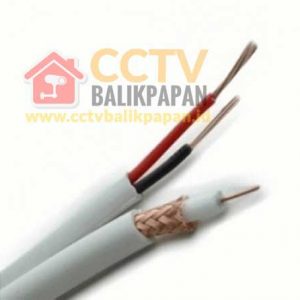 CCTV coaxial cable with power for security cameras, 100 meters length, ideal for surveillance system.