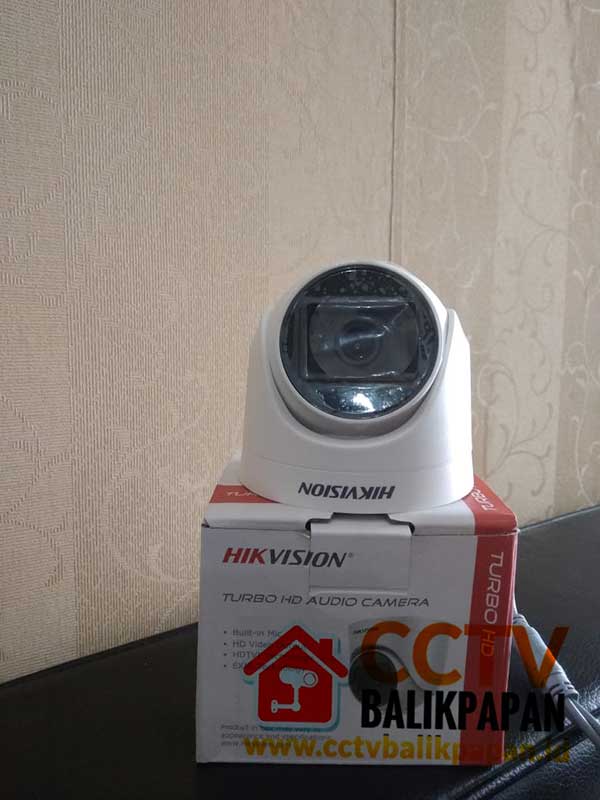 High-quality Hikvision 5MP CCTV camera with built-in microphone for clear surveillance.