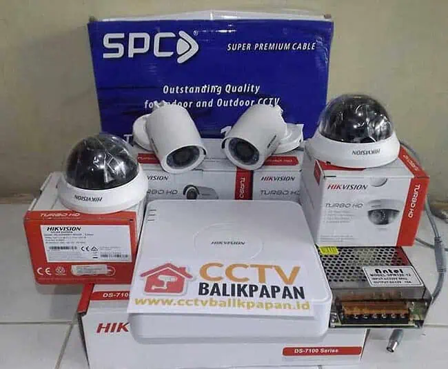 CCTV Components for Security Systems CCTV camera components including dome cameras, cables, and power supplies for security setups.