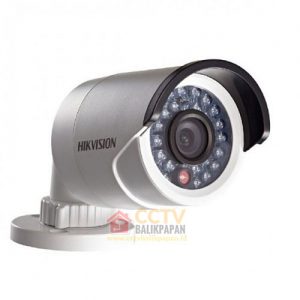 Hikvision outdoor CCTV camera with infrared night vision for security.