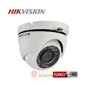 Hikvision outdoor security camera with night vision and HD quality.