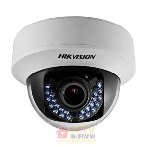 Hikvision outdoor CCTV camera with infrared night vision and motion detection.
