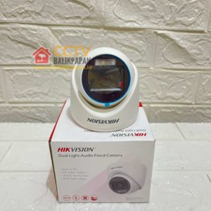 Hikvision dual light audio CCTV camera for indoor security, 2MP resolution, with built-in microphone.