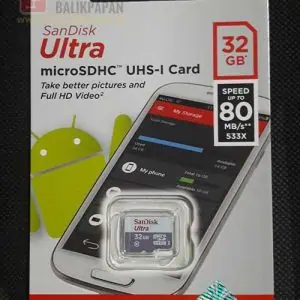 MicroSDHC 32GB SanDisk Ultra for Android devices.
