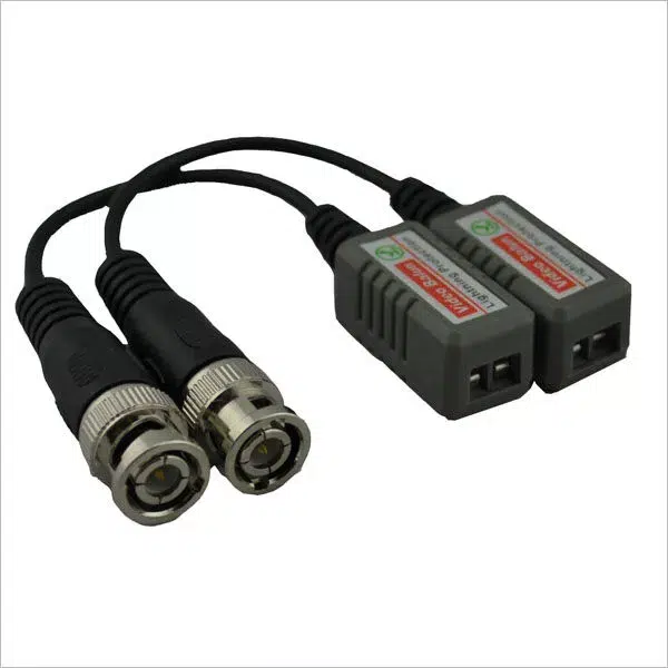 Video balun for CCTV camera signal transmission and conversion.