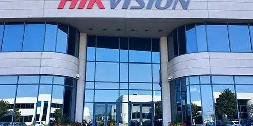 HIKVISION CCTV Store HIKVISION CCTV store exterior with large glass windows and signage.