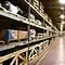CCTV camera installed in a warehouse for security and inventory management.