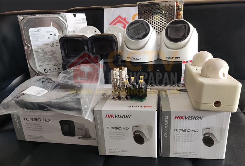 High-resolution Hikvision CCTV camera set for security.