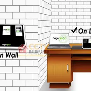 Security system with keypad and fingerprint scanner for CCTV setup.